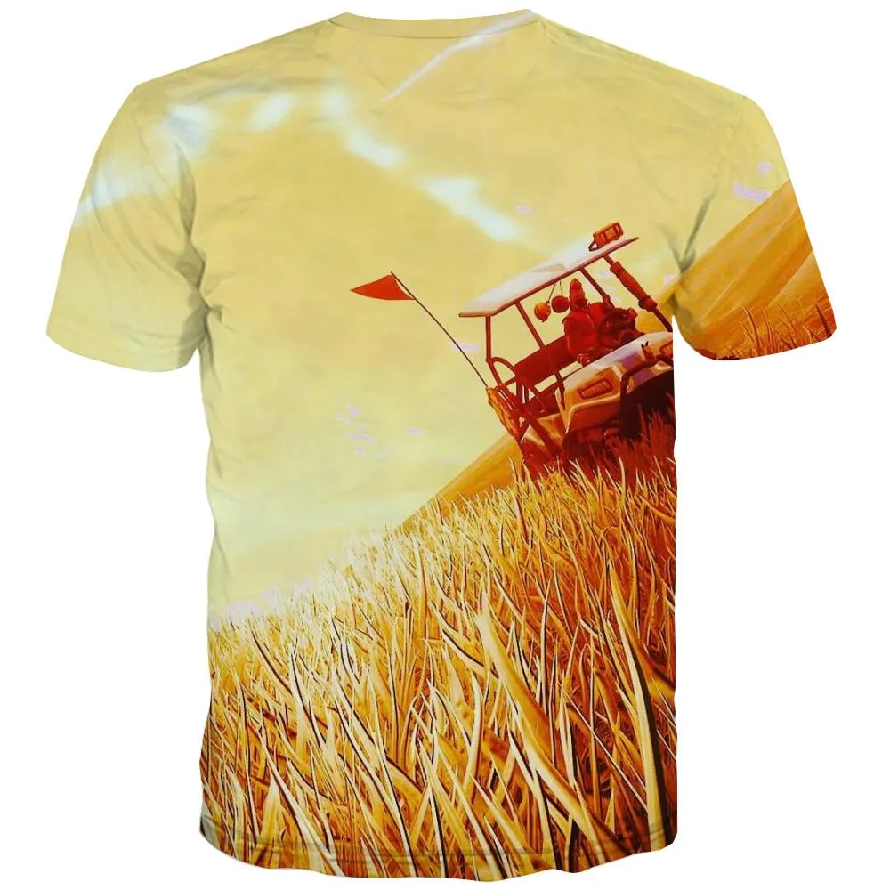 Lawn T shirts Men Golf Shirt Print Forest Tshirts Novelty Natural Tshirts Cool Game Tshirt Anime