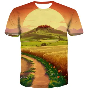 Lawn T shirts Men Golf T-shirts 3d Forest Shirt Print Natural Tshirts Novelty Game Tshirts Cool