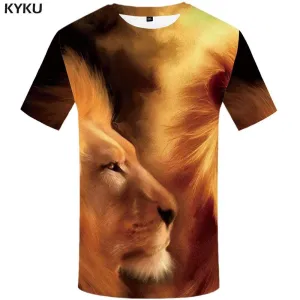 Lion T shirt Men Animal Tshirts Print Art Tshirt Anime Graffiti T-shirt 3d Painting T shirts Funny Mens Fashion Hip hop Unisex