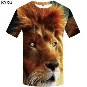 Lion T-shirts Men Flame Tshirt Anime Animal T shirts Funny Space Galaxy Tshirts Print Gothic T-shirt 3d Mens Fashion Hip hop