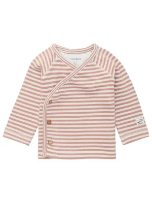 Long Sleeve Knit Top - Terracotta & Cream Stripe