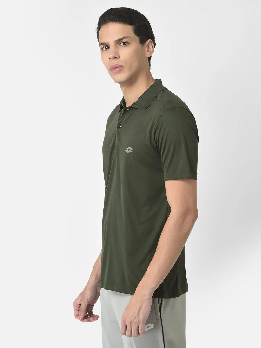 Lotto Men Green Basic Bb Polo