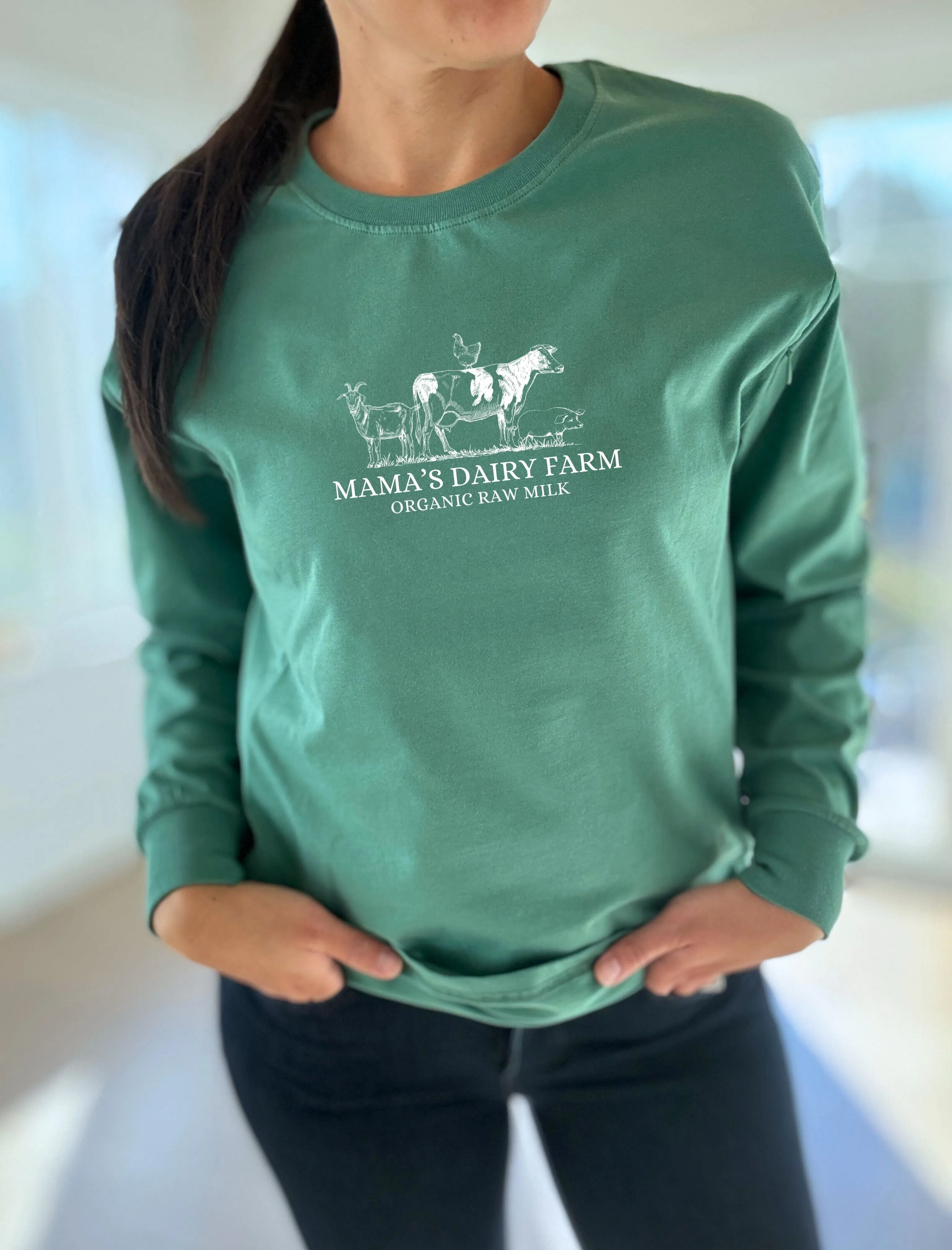 Mama's Dairy Farm | Farm Animals  Long Sleeve Comfort Tee