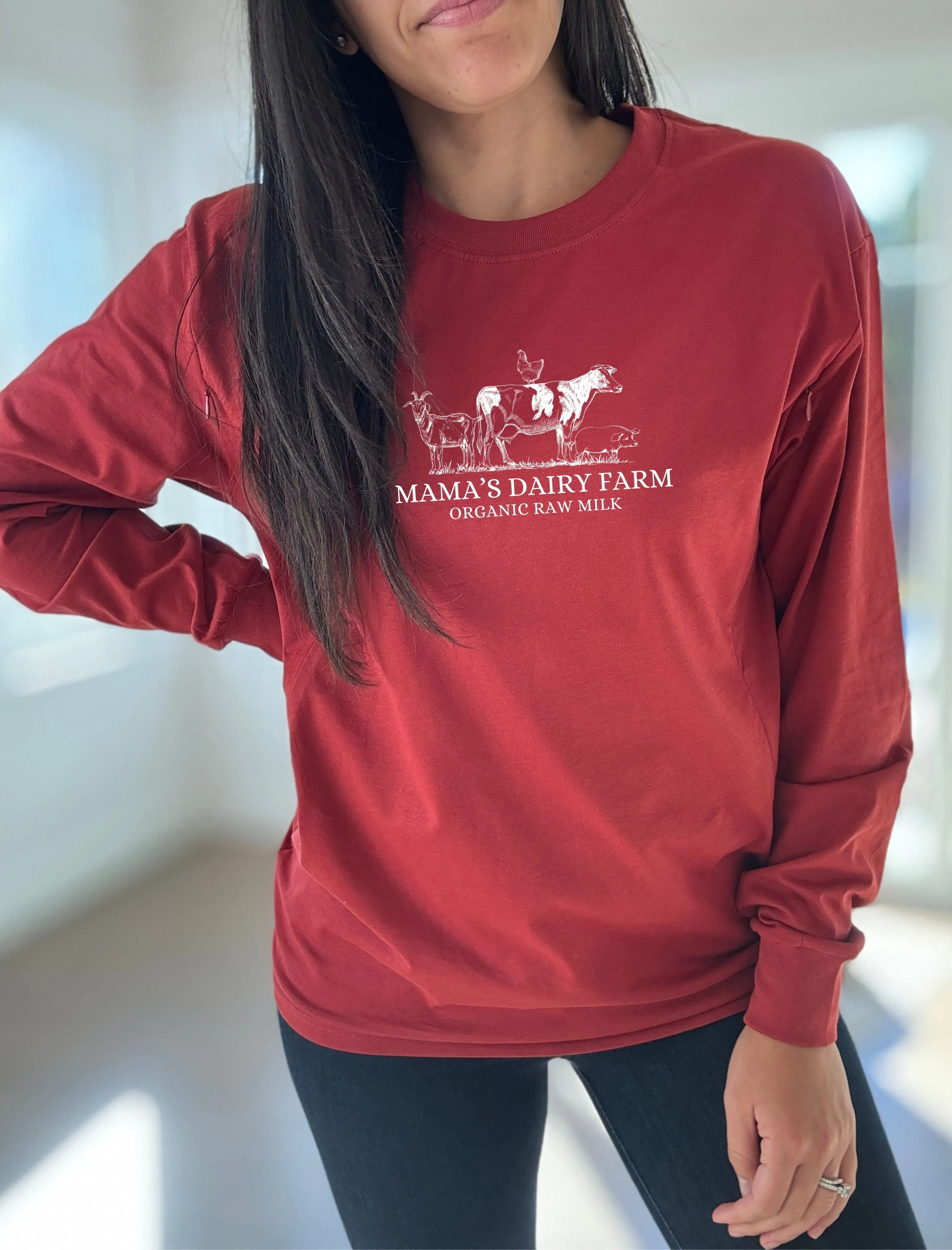 Mama's Dairy Farm | Farm Animals  Long Sleeve Comfort Tee