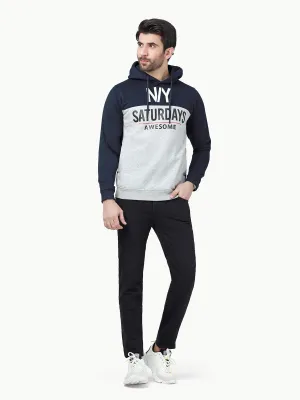 Men's Navy & Grey Hoodie - EMTH22-003