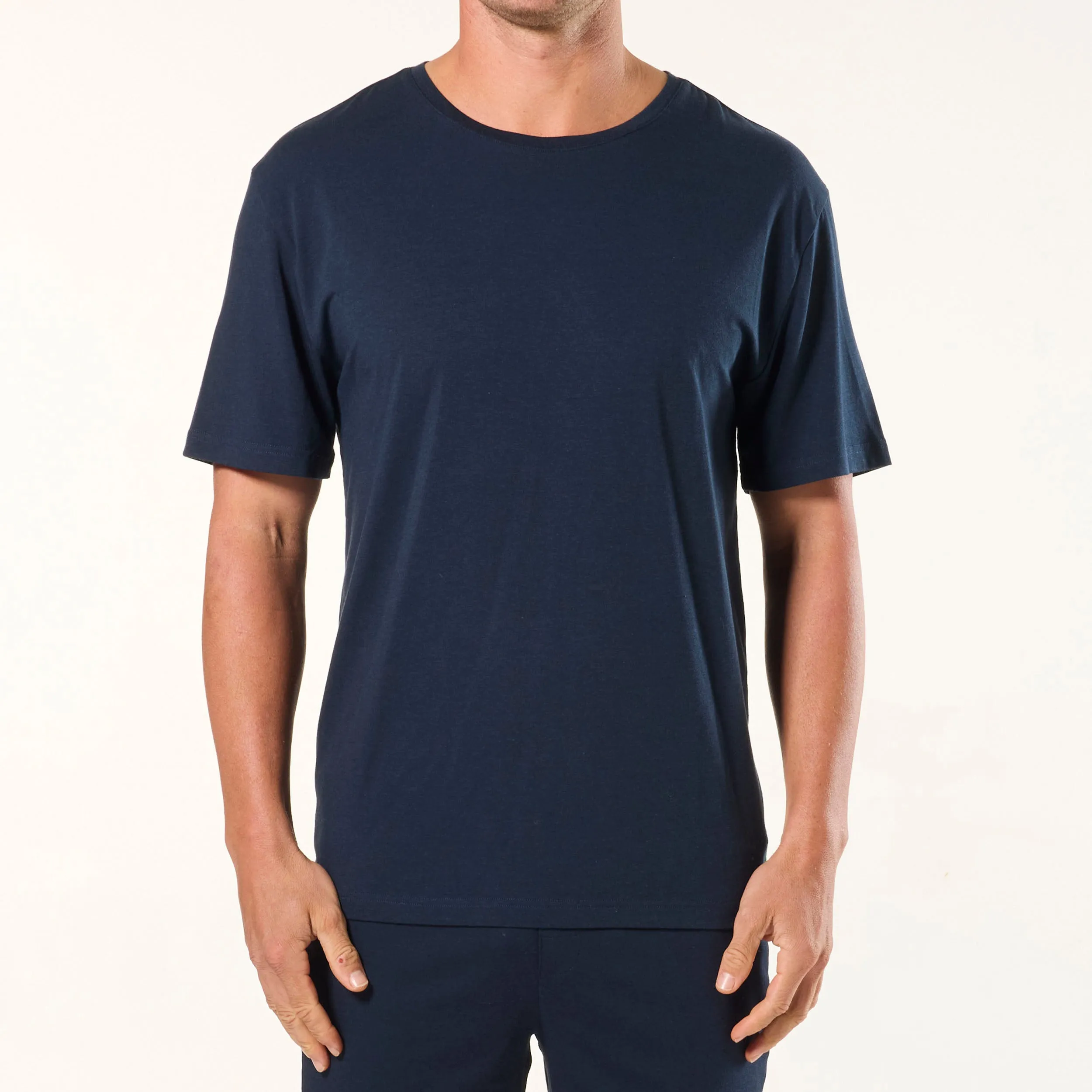 Men's Soft Bamboo Crew Neck Sleep Tee - Navy