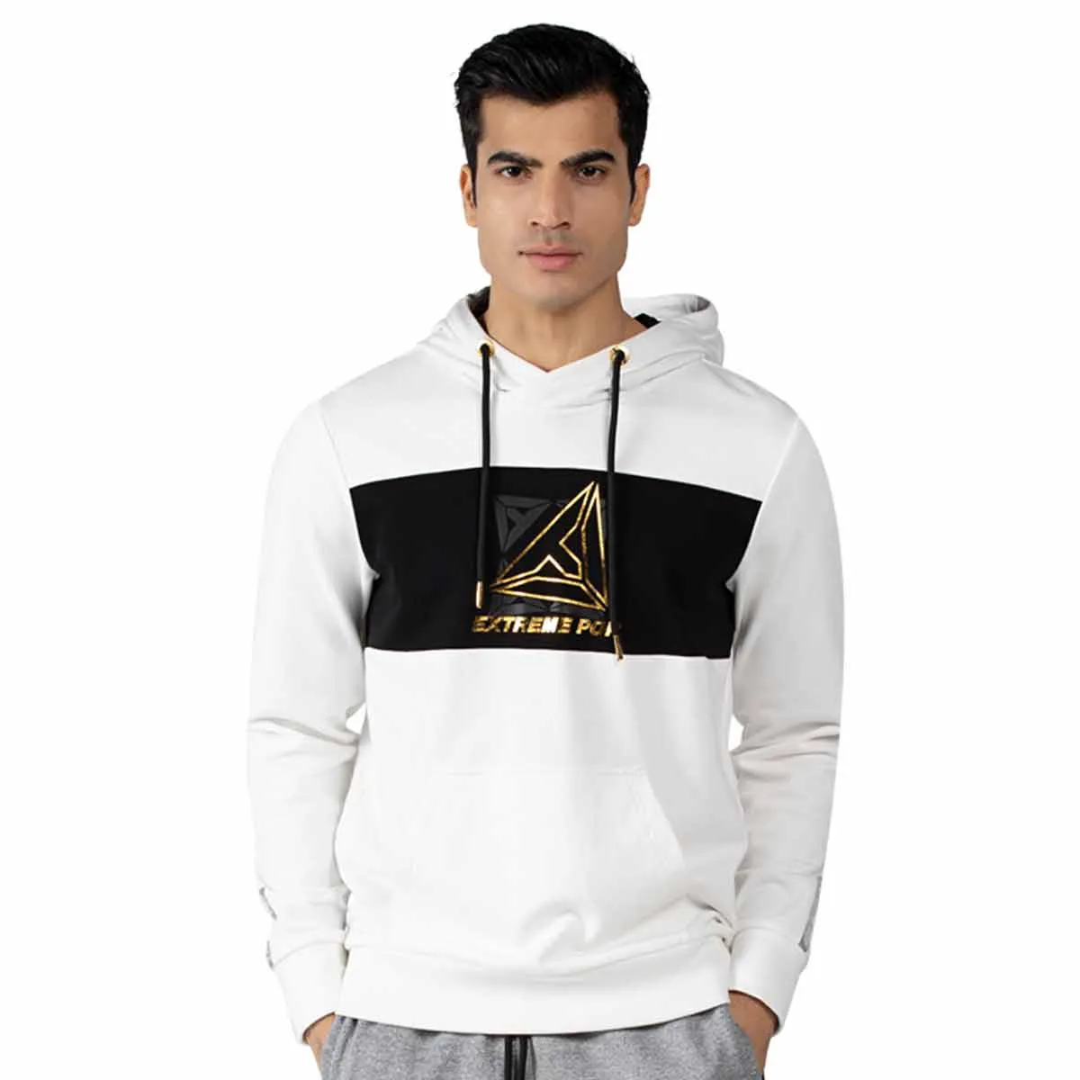 Men's Sports Sweatshirts Athleisure Hoodie size S M L XL White Grey