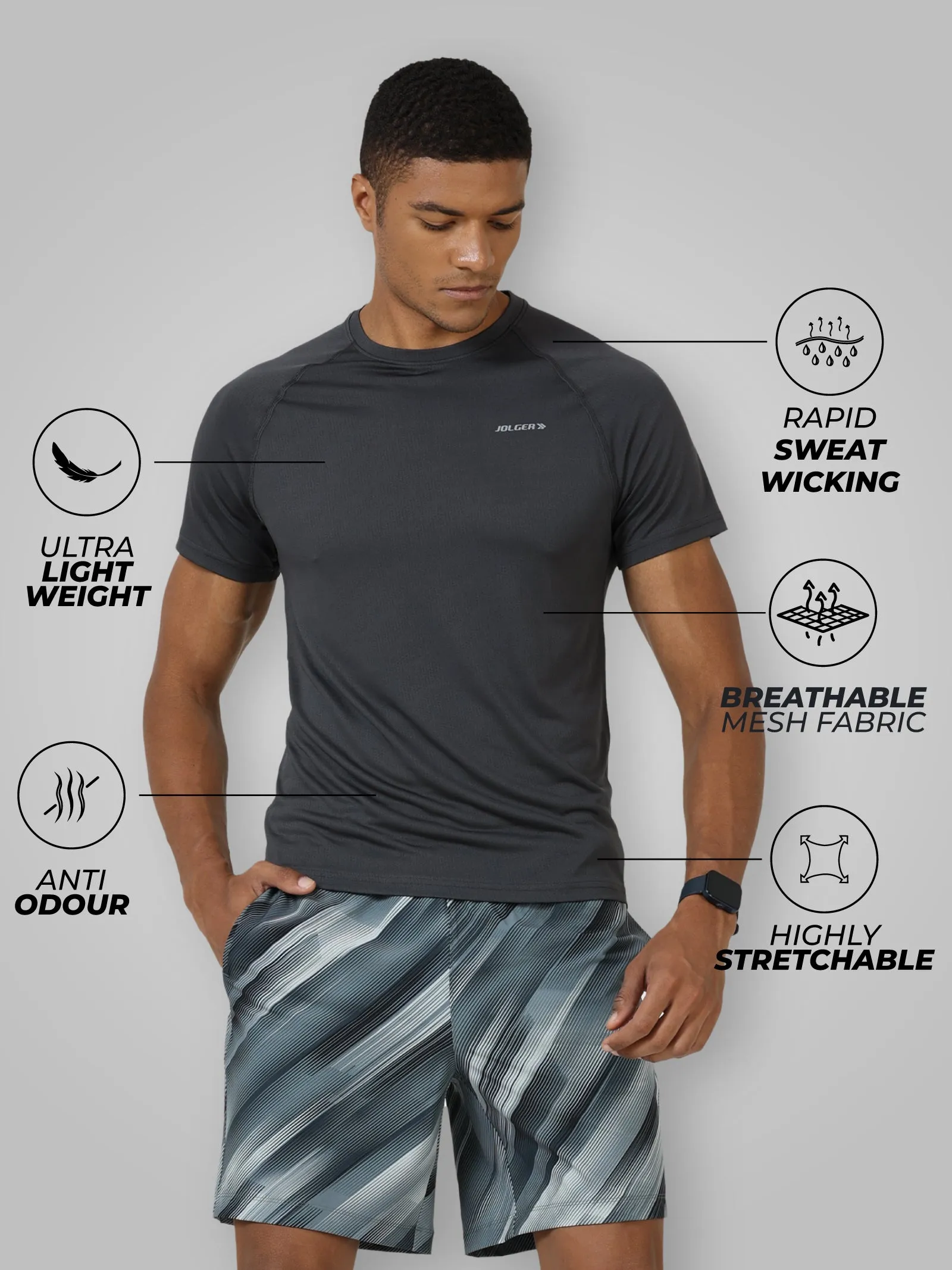 Men's Super Breathable Light weight Round neck T-shirt