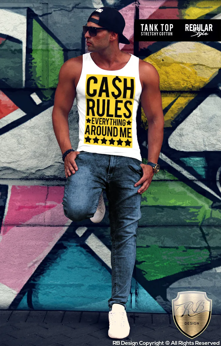 Mens T-shirt Cash Rules Everything Around Me Funny Saying Tee MD562