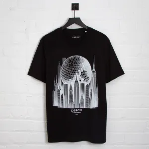 Metropolis Disco Labs NYC Front Print - Tshirt - Black