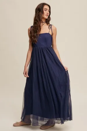 Midnight Romantic Babydoll Maxi Tulle Dress