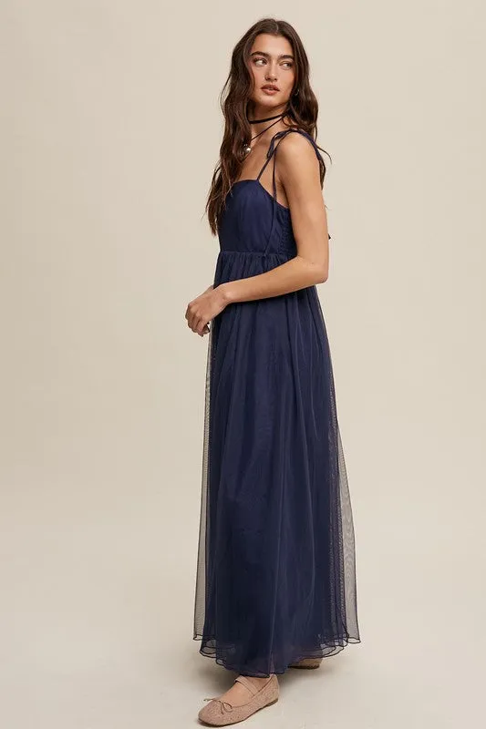 Midnight Romantic Babydoll Maxi Tulle Dress