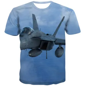 Military T shirts Men War T-shirts Graphic Blue Sky Tshirt Printed Metal Tshirts Casual