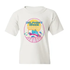 Minecraft Acid Sketch Dolphin Kids Short Sleeve T-Shirt