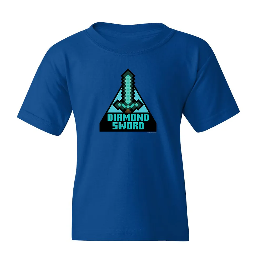 Minecraft Diamond Sword Kids Short Sleeve T-Shirt