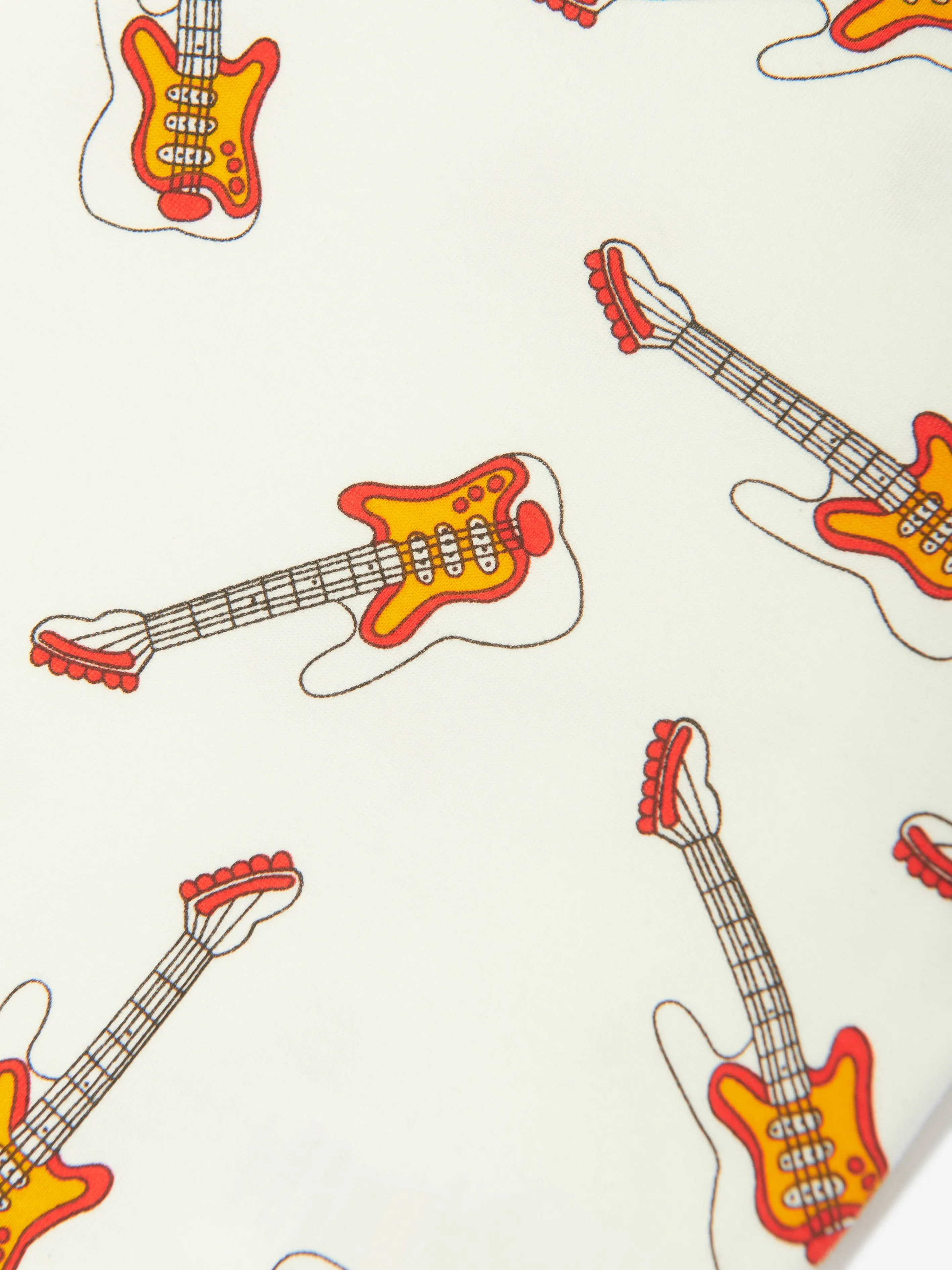 Mini Rodini Kids Guitar Print T-Shirt in White