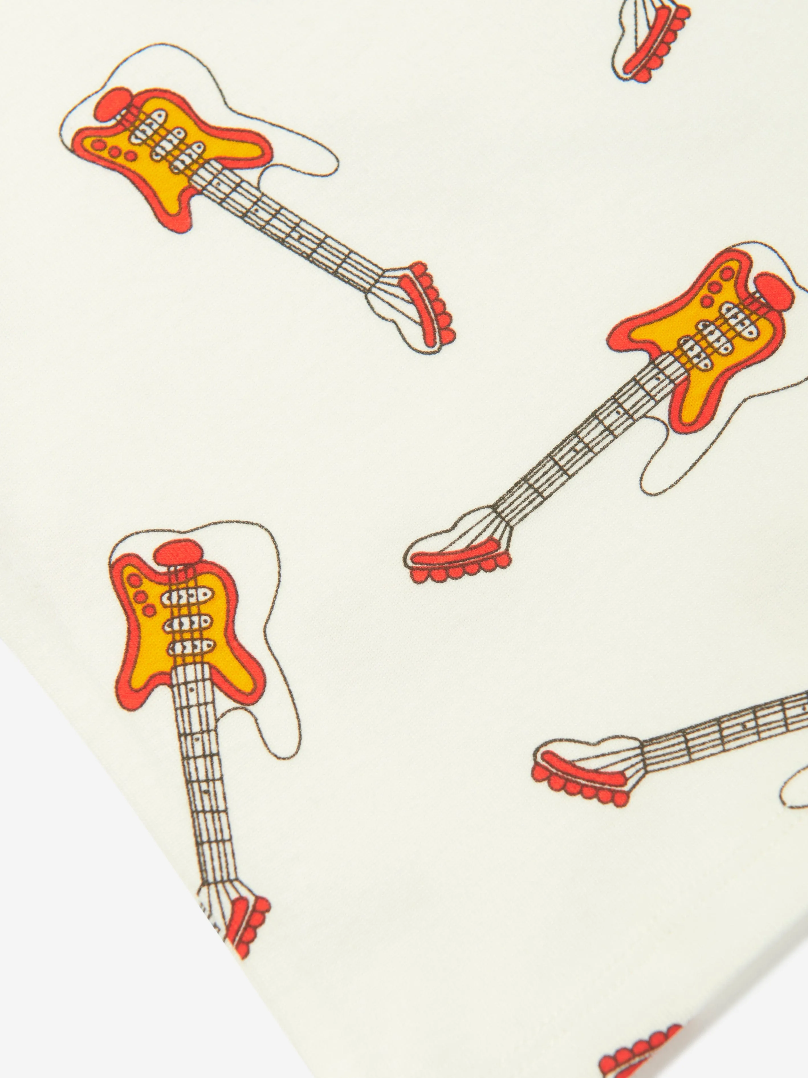 Mini Rodini Kids Guitar Print T-Shirt in White