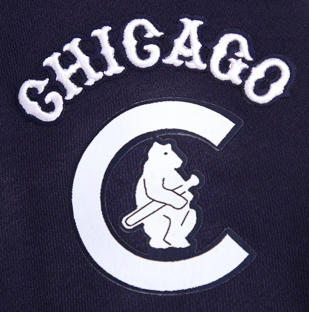 MLB CHICAGO CUBS RETRO CLASSIC WOMEN'S CROPPED PO HOODIE (MIDNIGHT NAVY)