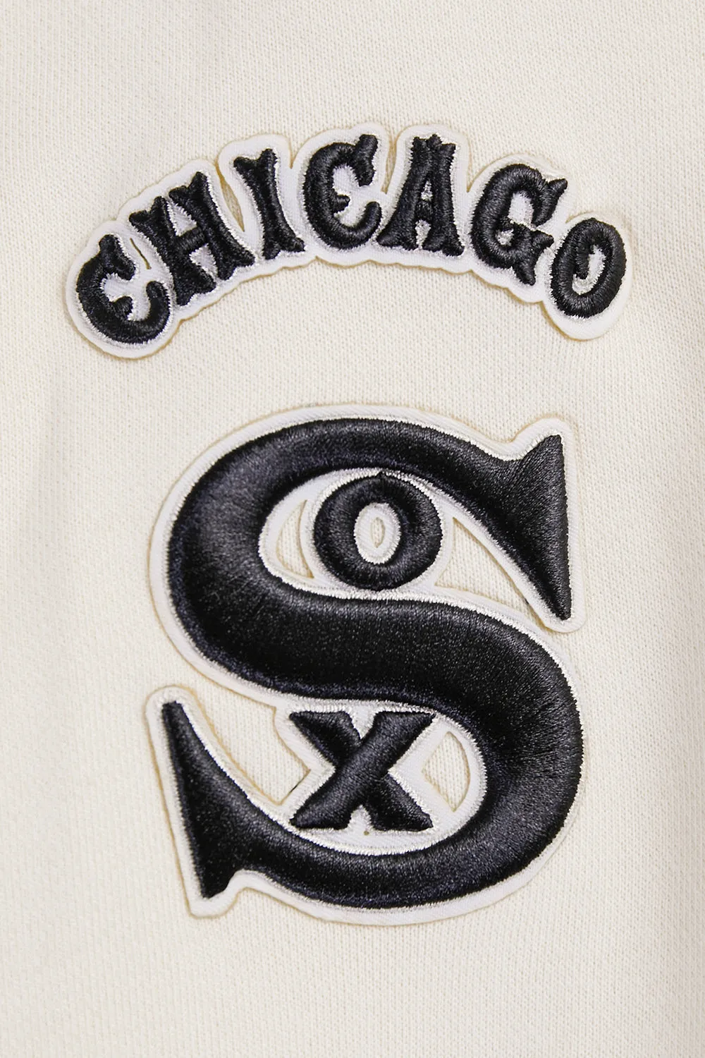 MLB CHICAGO WHITE SOX WOMEN'S RETRO CLASSIC WOMEN'S RIB CROPPED PO HOODIE (EGGSHELL/BLACK)