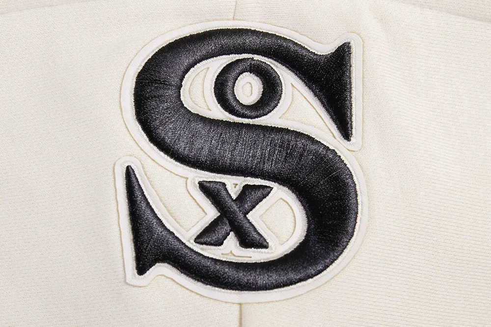 MLB CHICAGO WHITE SOX WOMEN'S RETRO CLASSIC WOMEN'S RIB CROPPED PO HOODIE (EGGSHELL/BLACK)