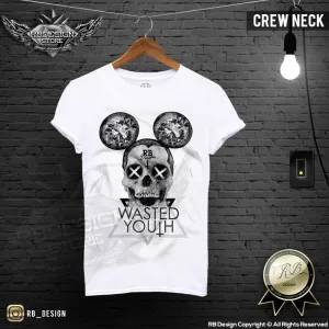 Modern Mickey Diamond Skull Mens T-shirt Wasted Youth MD388