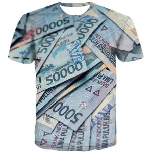 Money T-shirt Men Geometric T-shirts 3d Abstract T-shirts Graphic Indonesia Shirt Print Harajuku Tshirt Printed Short Sleeve