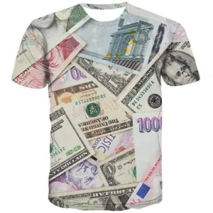 Money T shirts Men Czech Republic Tshirt Anime Harajuku Shirt Print Colorful Tshirts Casual Abstract T-shirts Graphic