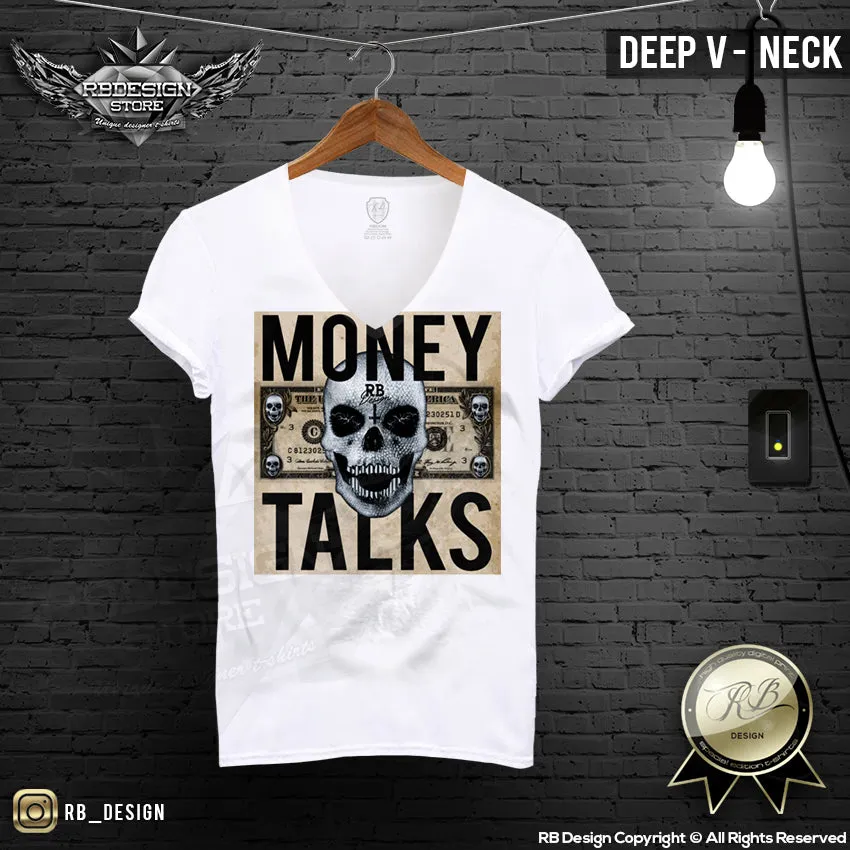 Money Talks Designer Skull Mens T-shirt Dollar Bill Tank Top MD669 C