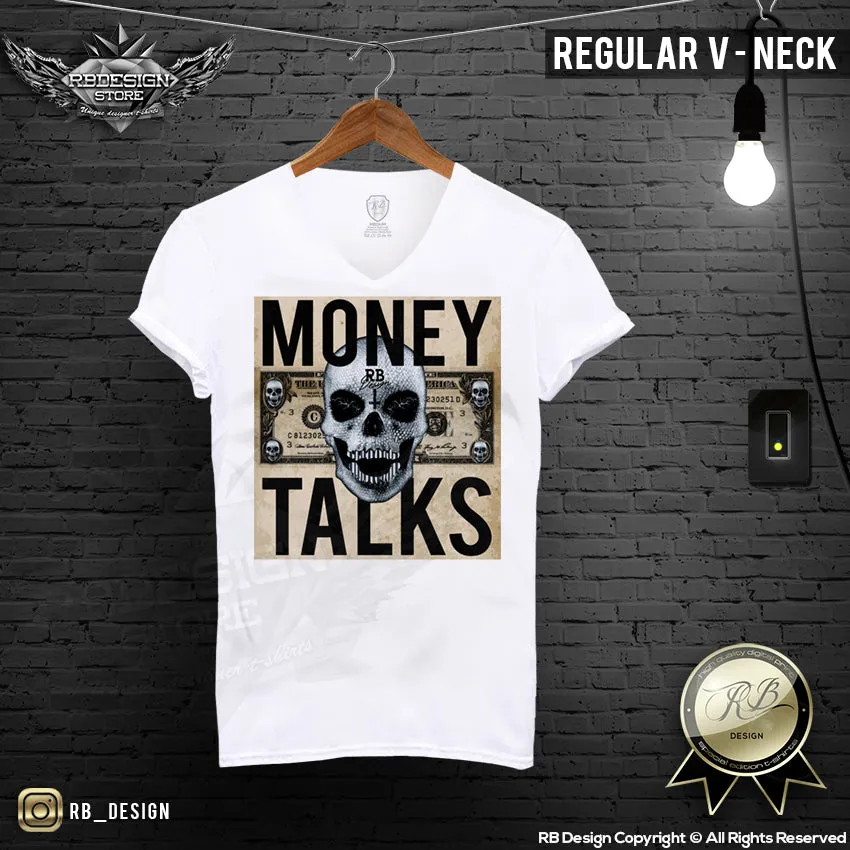 Money Talks Designer Skull Mens T-shirt Dollar Bill Tank Top MD669 C