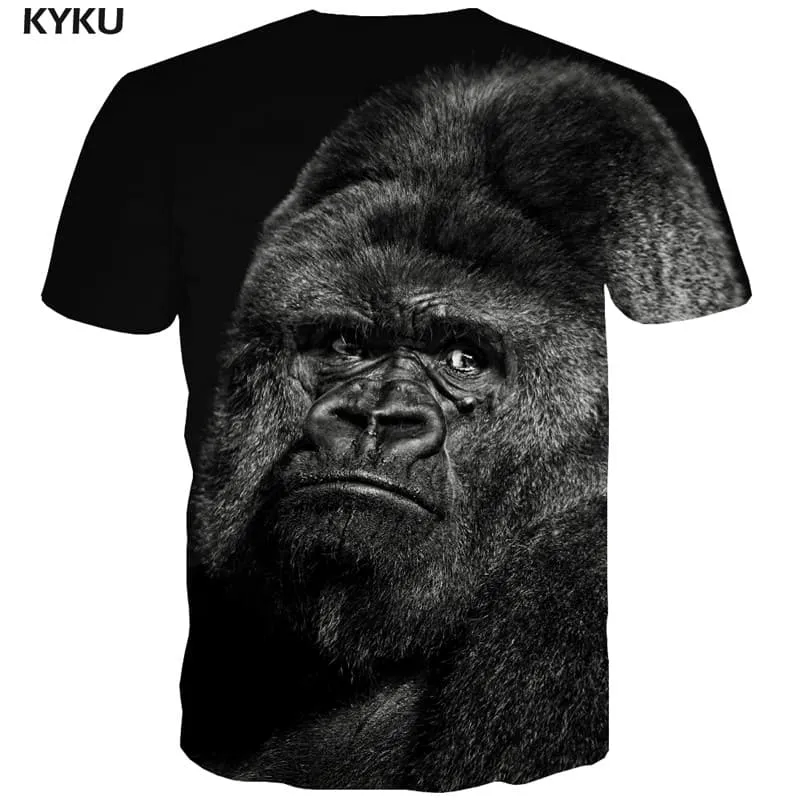 Monkey T-shirt Men Orangutan Tshirt Printed Animal T shirts Funny Element Shirt Print