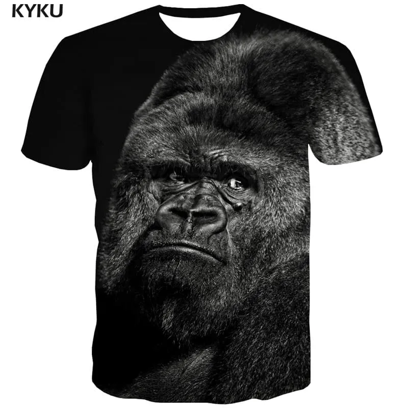 Monkey T-shirt Men Orangutan Tshirt Printed Animal T shirts Funny Element Shirt Print