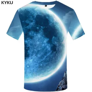 Moon T-shirts Men Mountain T-shirt 3d Cloud Tshirts Print Harajuku T shirts Funny Tshirt Anime Mens Clothing Hip hop Unisex