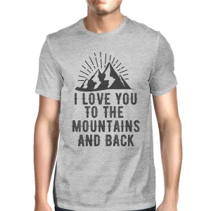 Mountain And Back Men's Gray Cotton T-Shirt Trendy Graphic Design