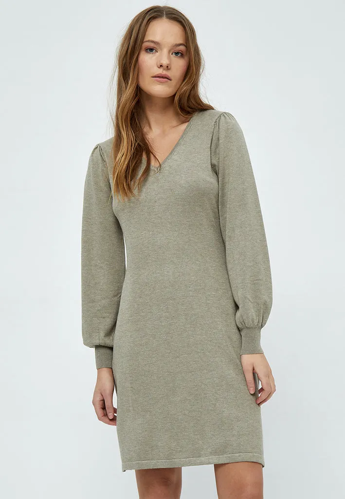 MSAstrid Short Knit Dress - Wood Smoke Melange