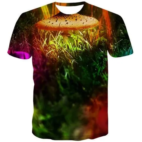 Mushroom T-shirt Men Weed T-shirts 3d Harajuku Tshirts Novelty Colorful Tshirts Casual Gothic T-shirts Graphic Short Sleeve