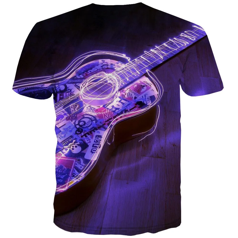 Music T-shirt Men Instrument Shirt Print Retro T-shirts 3d Electronic Tshirts Casual