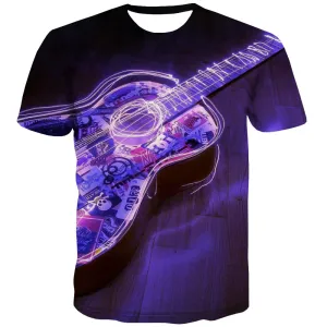 Music T-shirt Men Instrument Shirt Print Retro T-shirts 3d Electronic Tshirts Casual