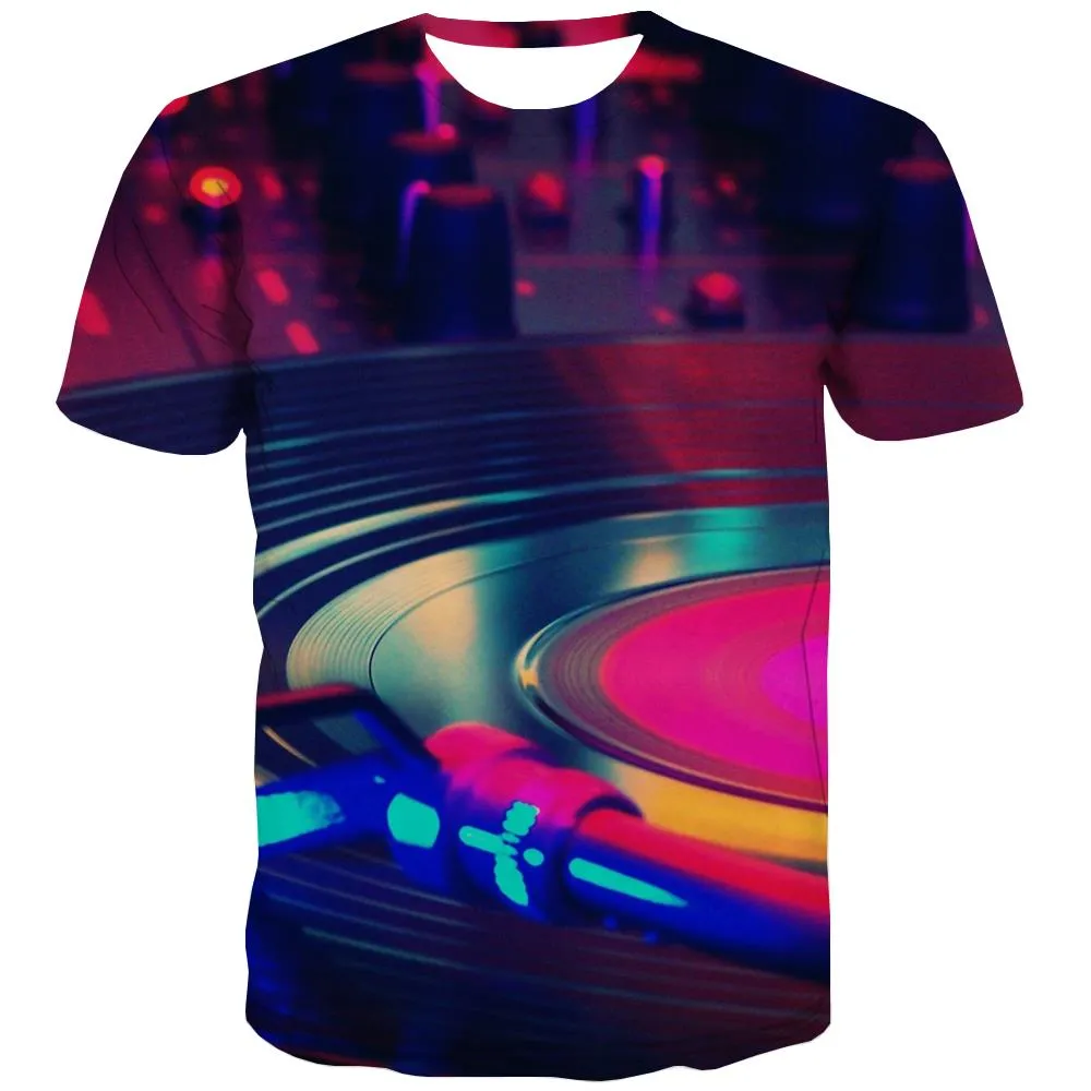 Music T-shirt Men Instrument Shirt Print Retro Tshirt Printed Electronic T shirts Funny