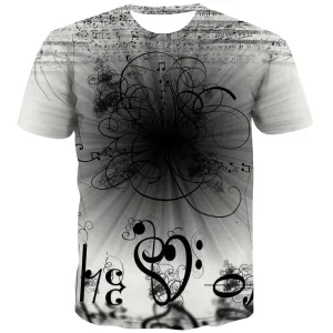 Music T-shirt Men Instrument Shirt Print Retro Tshirts Casual Electronic T-shirts Graphic