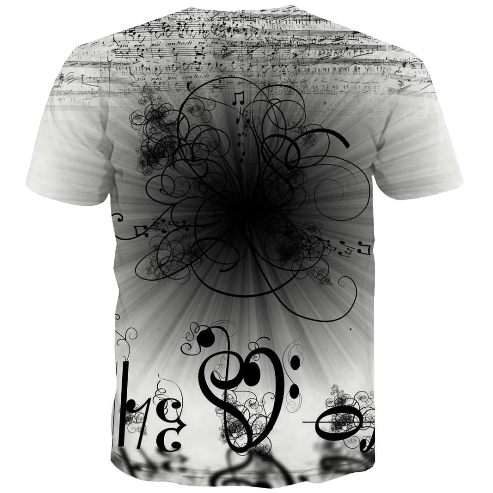 Music T-shirt Men Instrument Shirt Print Retro Tshirts Casual Electronic T-shirts Graphic