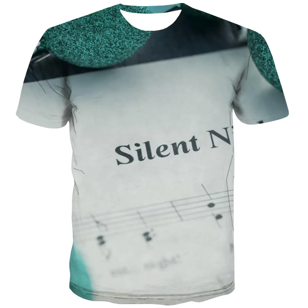 Music T-shirt Men Instrument Shirt Print Retro Tshirts Cool Electronic T shirts Funny