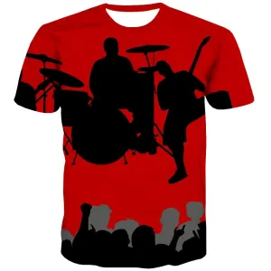 Music T-shirt Men Instrument Tshirt Anime Retro T-shirts 3d Electronic T shirts Funny