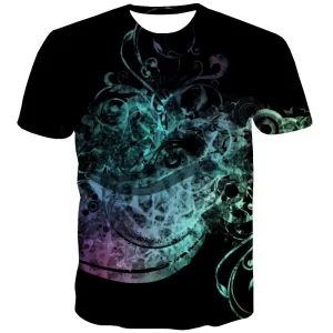 Music T shirts Men Instrument Tshirt Anime Retro T shirts Funny Electronic Tshirts Cool