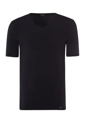 Natural Function V-Neck Tencel Fitted T-Shirt | Deep Black 73185-2197