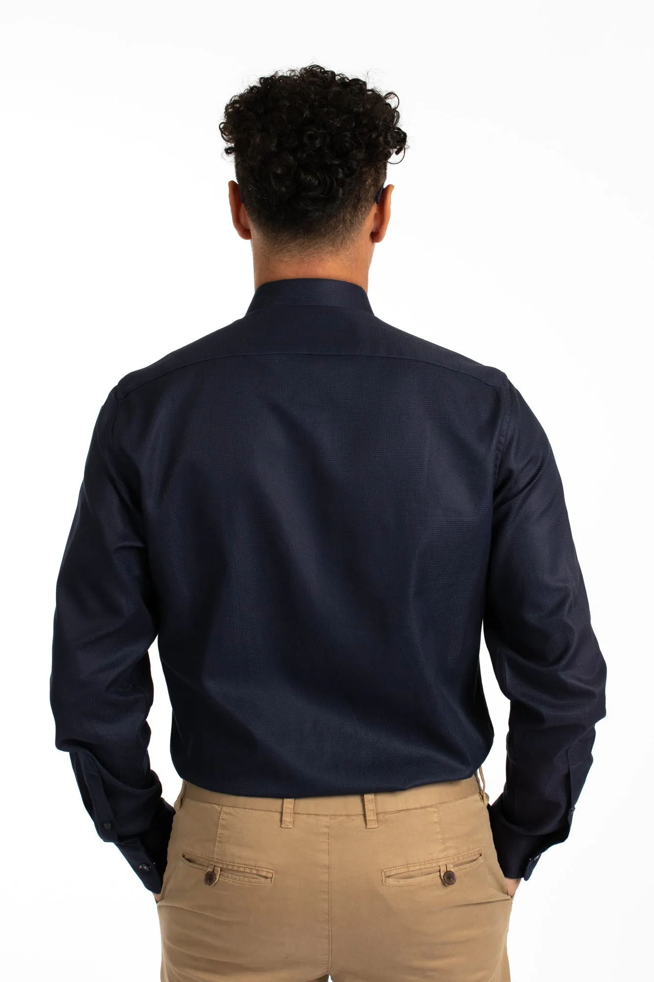 Navy Long Sleeve Waffle Shirt