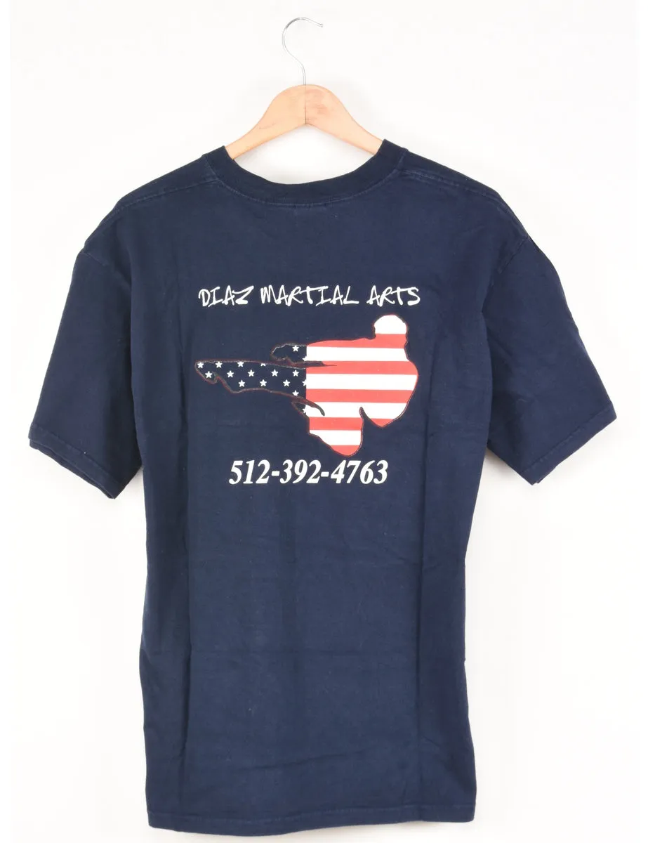 Navy Printed T-shirt - L