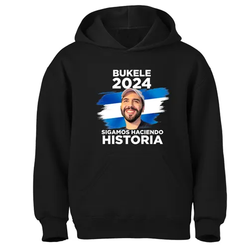 Nayib Bukele President 2024 Reelection Black Hoodie El Salvador - Unisex