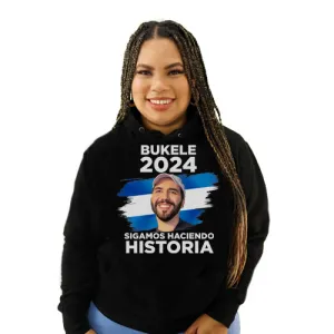 Nayib Bukele President 2024 Reelection Black Hoodie El Salvador - Unisex