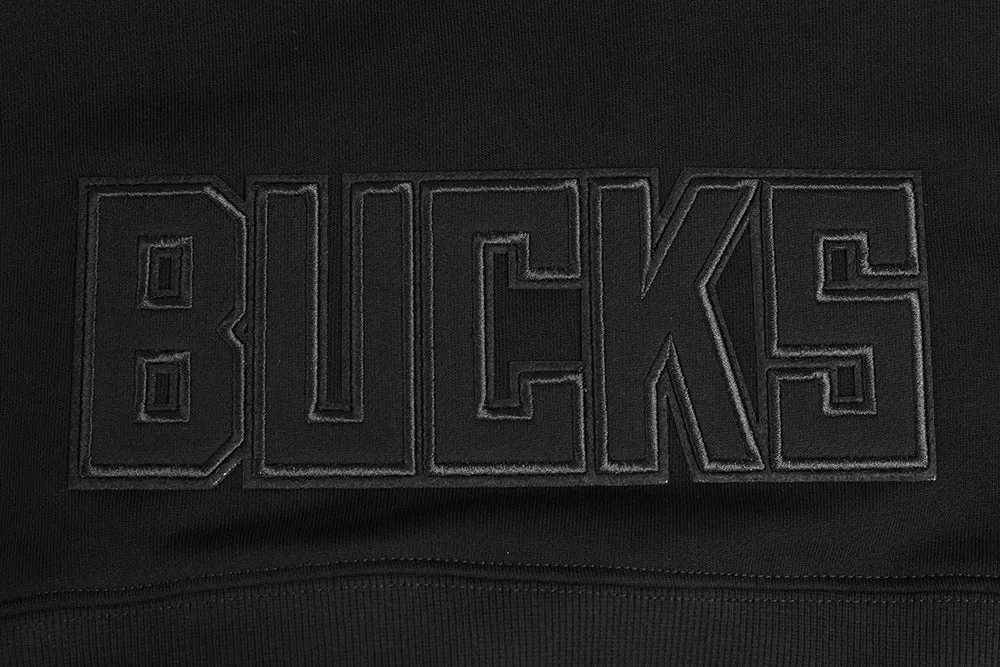 NBA MILWAUKEE BUCKS NEUTRAL WOMEN'S CROPPED PO HOODIE (BLACK)