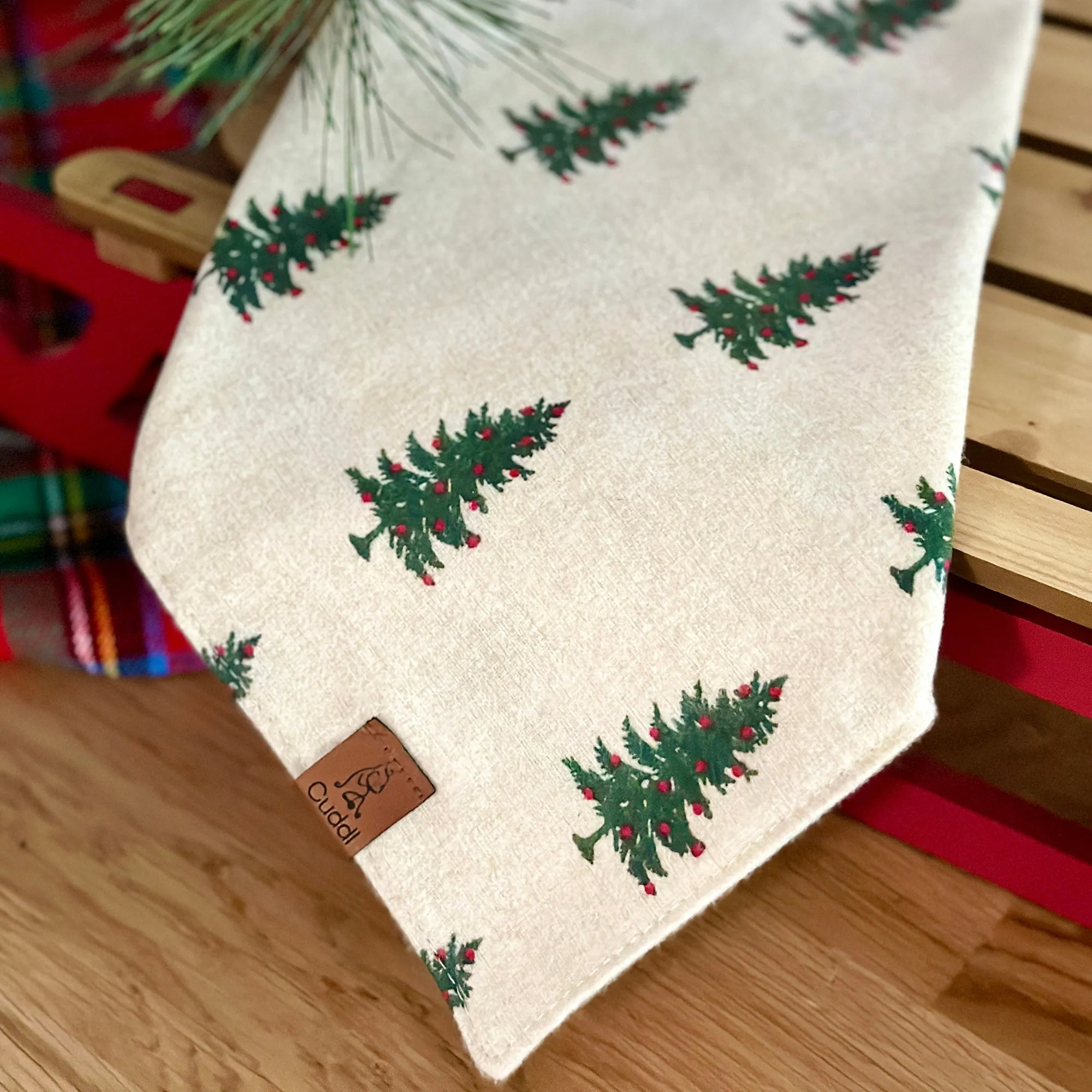 Neutral Mini Tree Dog Bandana